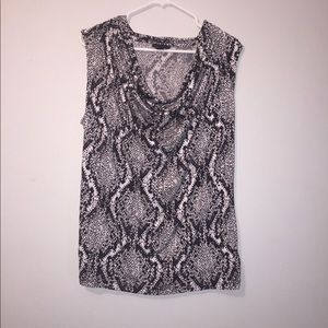 Worthington Sleeveless Patterned Blouse